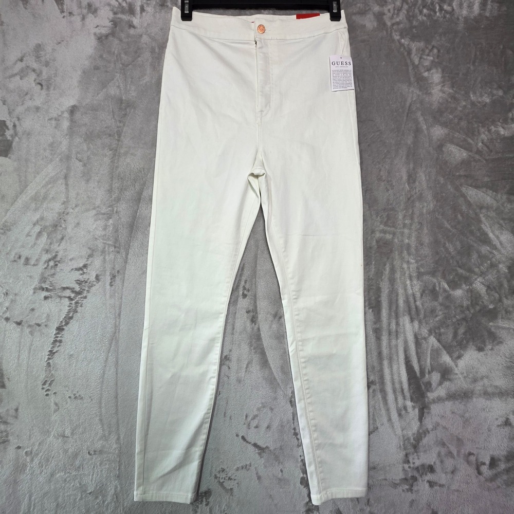 Guess Nova Curvy Ultra High Waist Skinny Pants White Wash Size 31